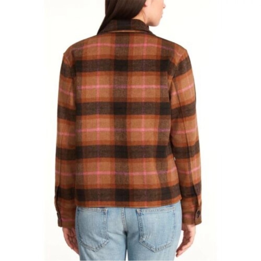 BB Dakota by Steve Madden Brown Plaid Shacket, M - Picture 2 of 7